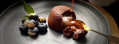 Vanuatu Espresso Fondant With Blueberry Chocolate Caramel